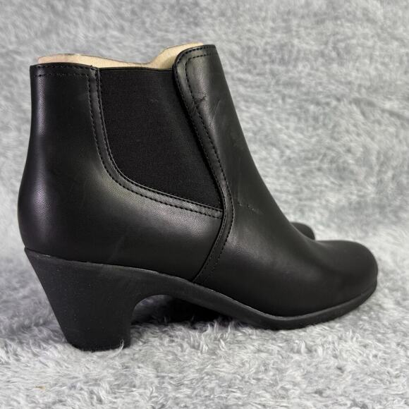 Easy Spirit Caelan Zipper Faux Leather Booties Black Ankle Boots Women's 6.5 M - Picture 2 of 11